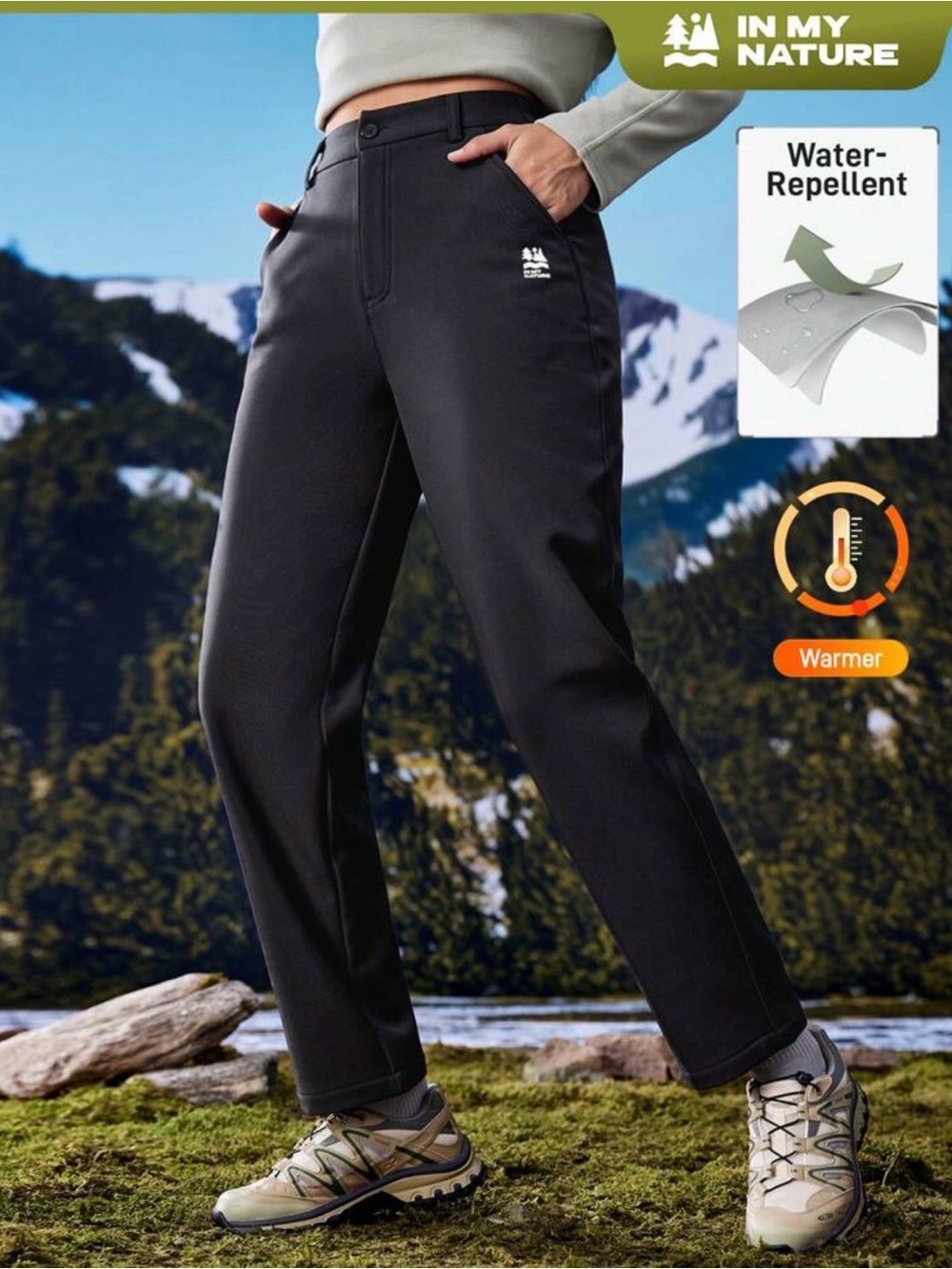 Women’s Black Water-Repellent Outdoor Pants
